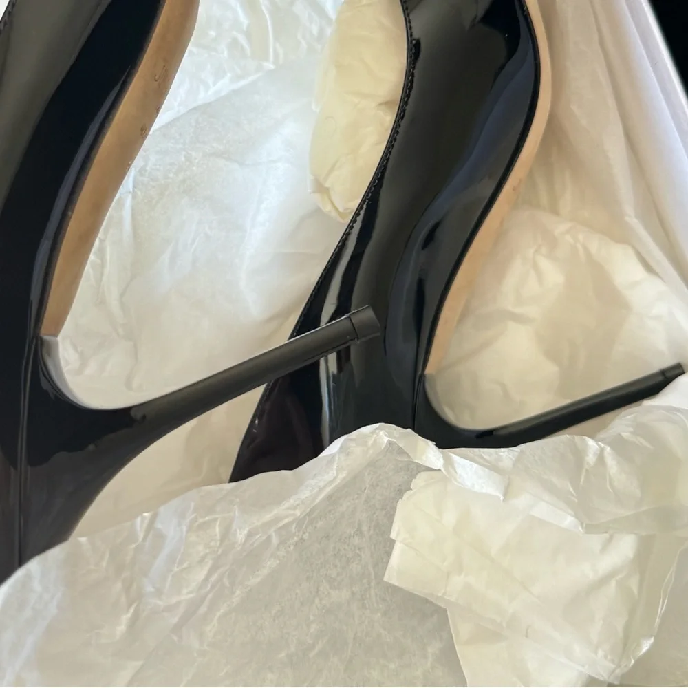 Jimmy Choo Patent Leather Pointed Toe Pumps - Picture 8 of 8